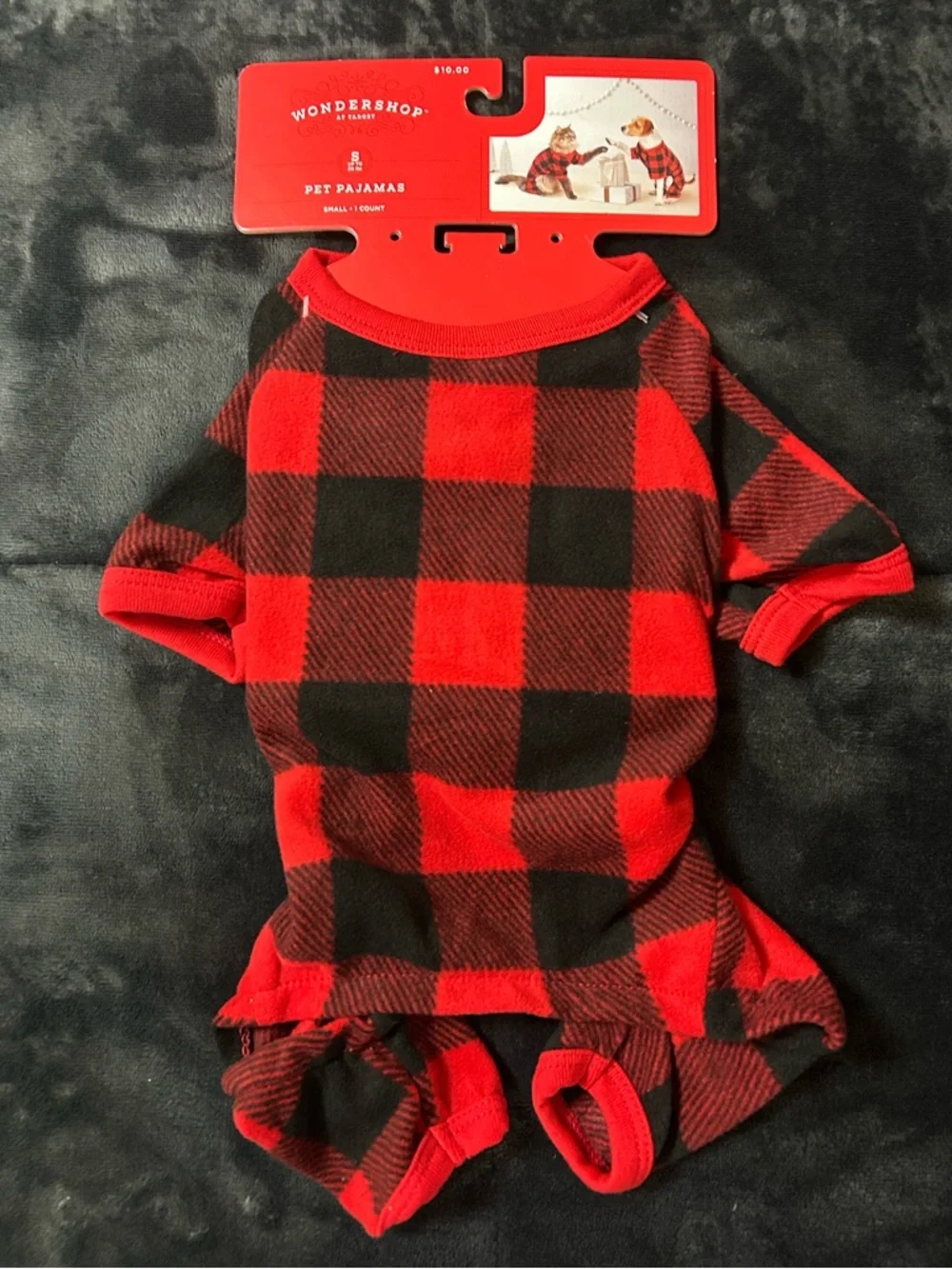 Wondershop Pet Pajamas, Red/Black Gingham